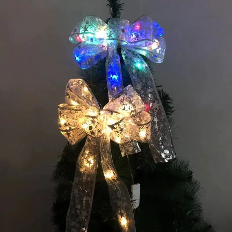 Large Printed Light Up Christmas Bow