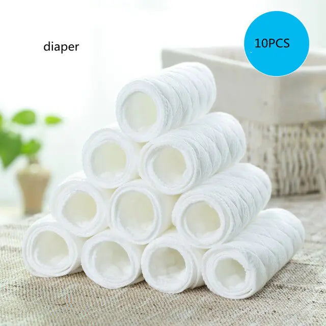 10Pcs Pack of Baby Diapers White 46X17cm