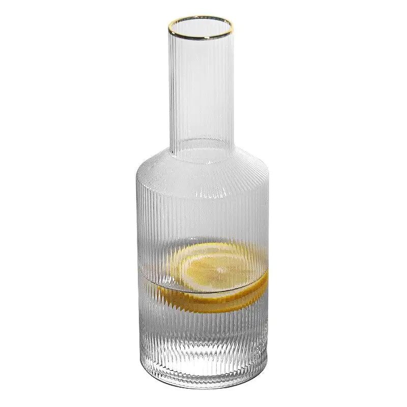 1922 Ripple Carafe with Gold Rim Clear