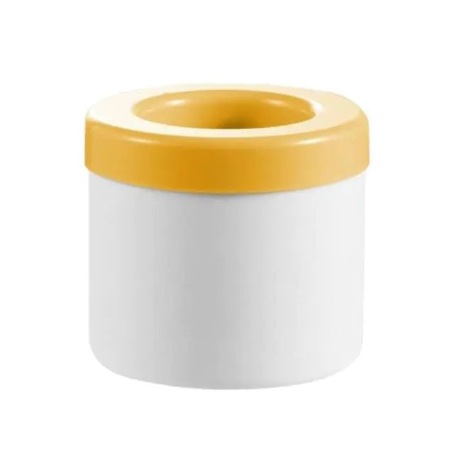 Silicone Cylinder Portable Ice Maker Bucket Yellow
