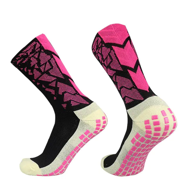 Unisex Camouflage Breathable Soccer Socks Black Pink Medium
