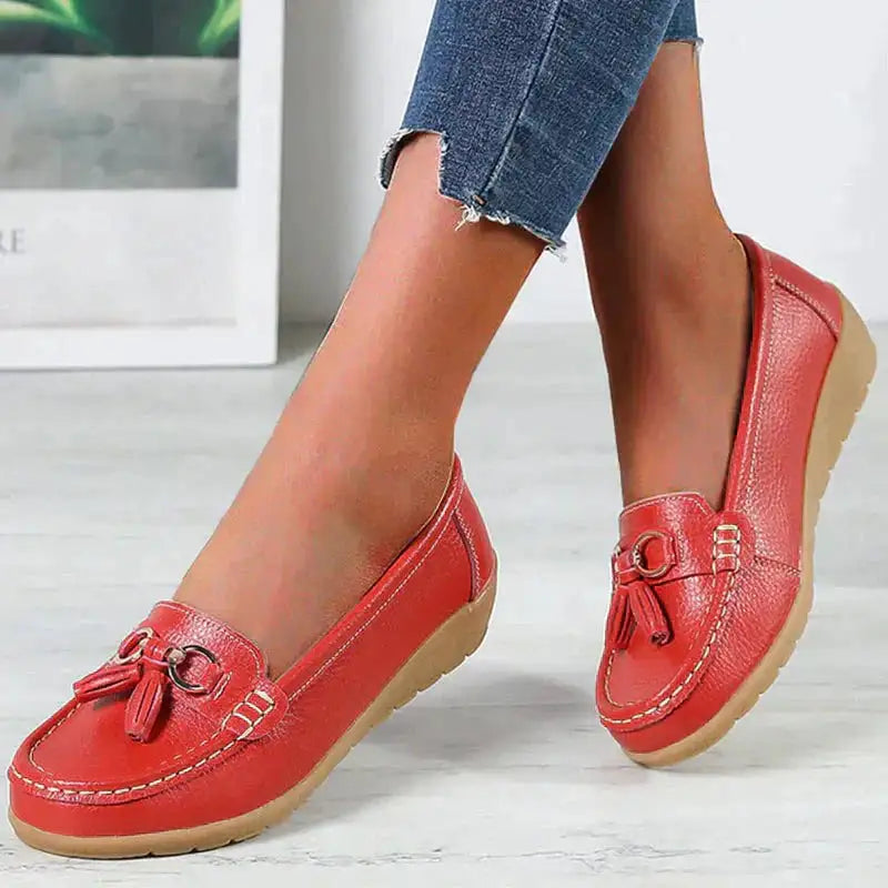 Comfy Orthopedic Loafers Red 42