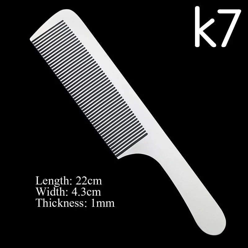 Stainless Steel Silver Barber Comb Silver Grey K7