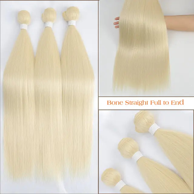 Straight Fake Fibers Hairs Blonde 613 70cm-28inches