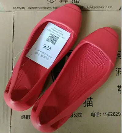 Summer Women Plastic Sandals Red 7