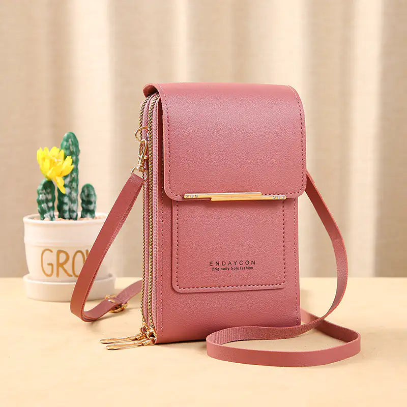 Mother's Day Sale Anti-Theft Leather Bag Dark Pink