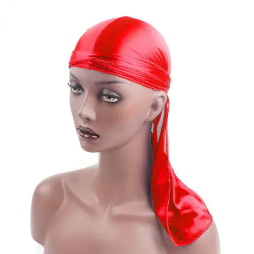 Colorful Silk Waves Durag Headwrap Red