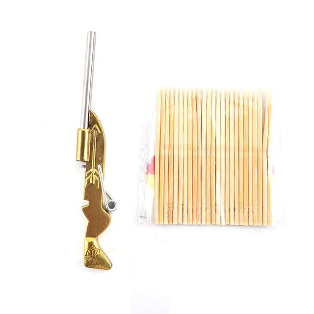 Mini Shotgun Toy Toothpick Launcher Set Gold 11CM * 1CM