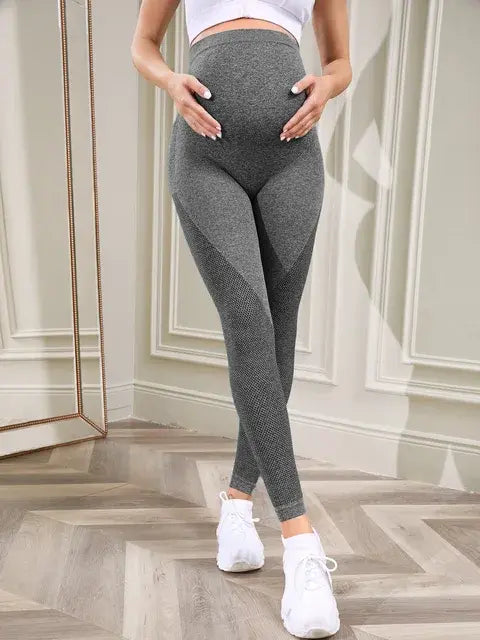 Pregnant Women's Yoga Pants Black Gray M