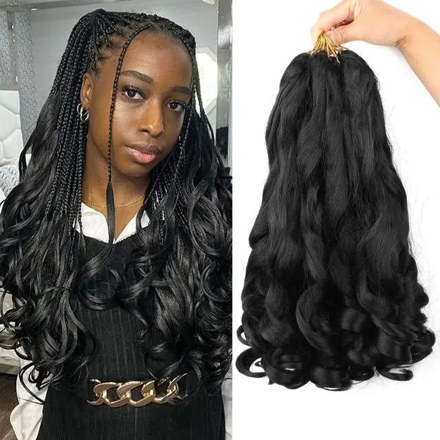 French Curl Braiding Synthetic Hair Natural Color 22inches