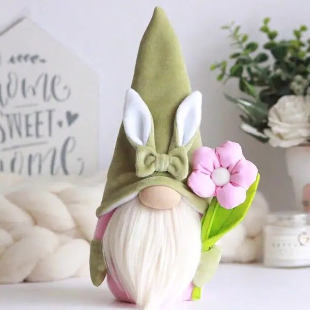 Easter Faceless Doll Decoration Bunny Army Green