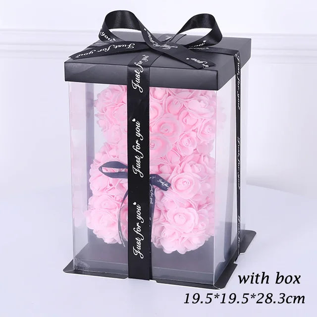 1/2pc 25cm Teddy Rose Bear with Bouquet Sakura Pink 1 1pc