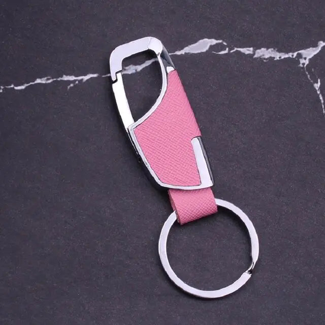 Metal Lobster Clasp Leather Keychain