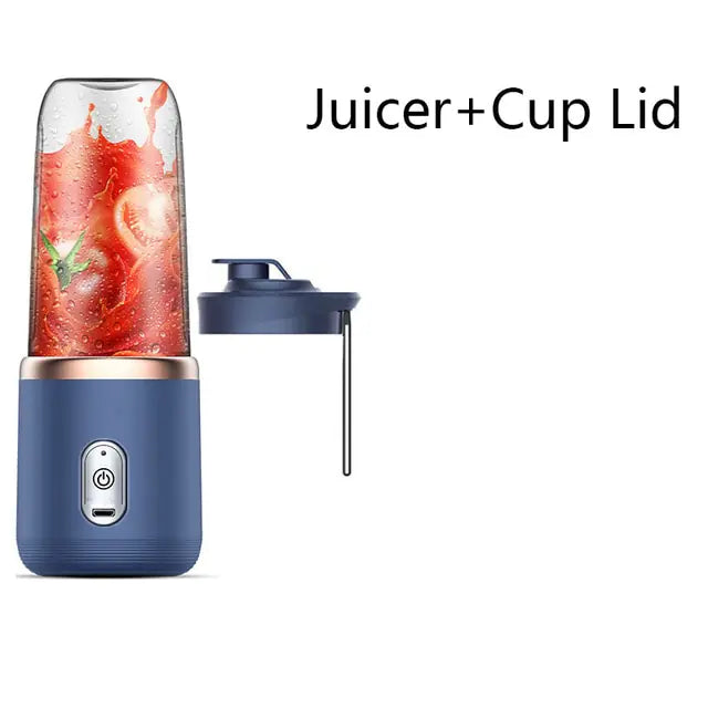 Portable Automatic Juicer Cup Blue Juicer Lid