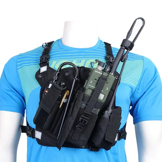 Functional Tactical Chest Bag Black PT09 Plus