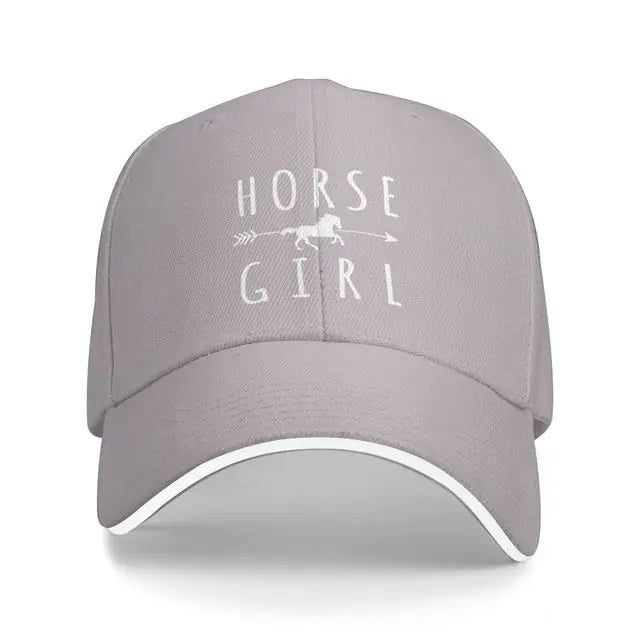 Horse Girl Riders Racer Cap Gray