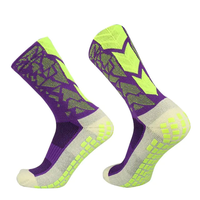 Unisex Camouflage Breathable Soccer Socks Purple Medium