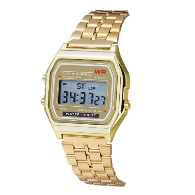 Square LED Digital Watch Gold 15