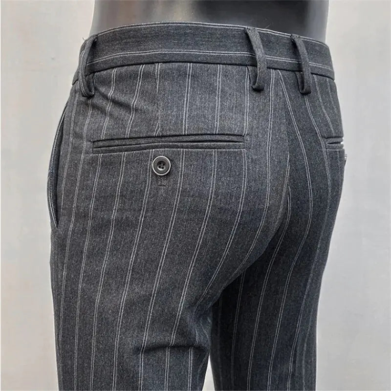 Striped Trousers - Grey