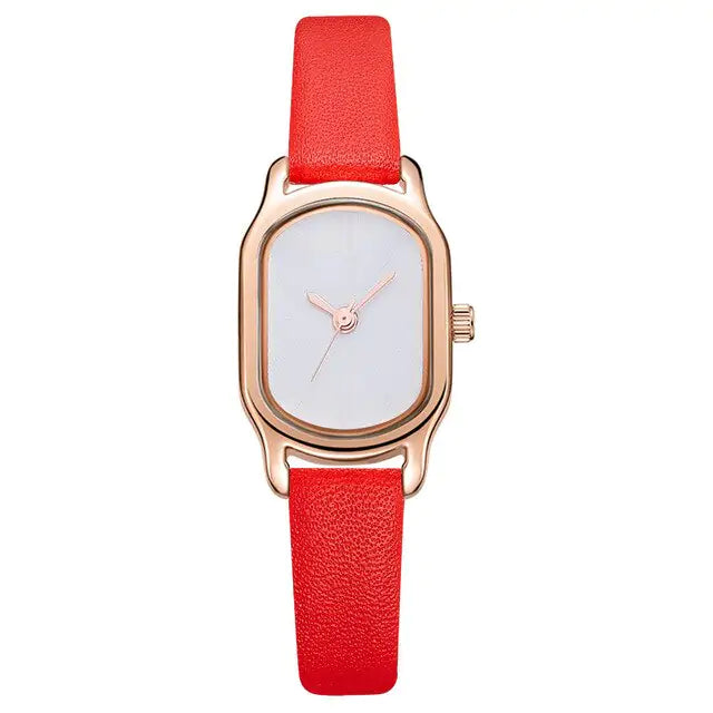 Oval Dial Retro Watches Red None