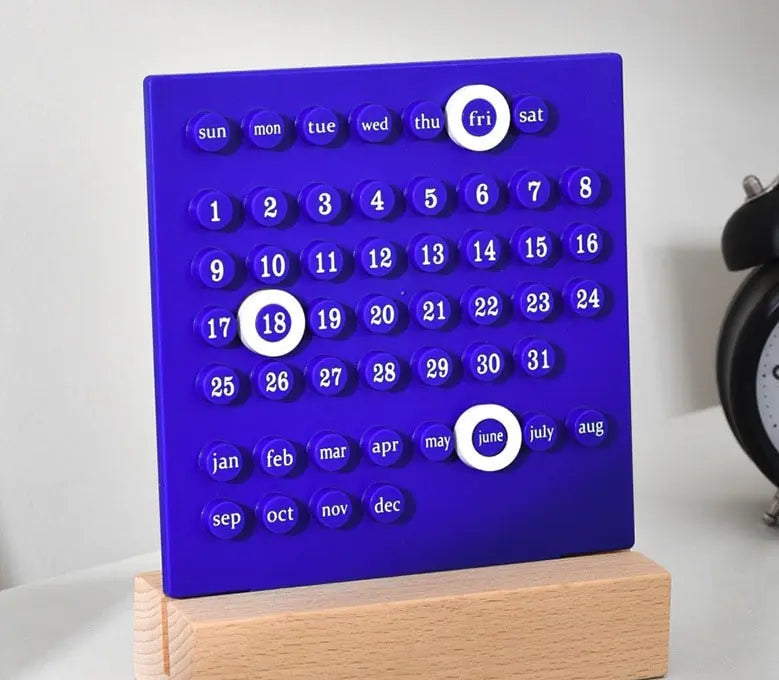 Perpetual Time Table Calendar Blue