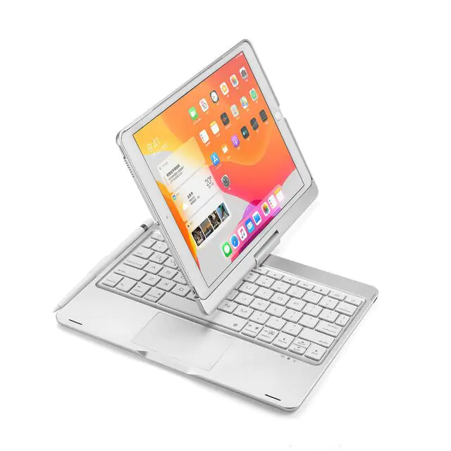Led Backlight Touchpad Bluetooth Keyboard Case Silver iPad 10.2 2020