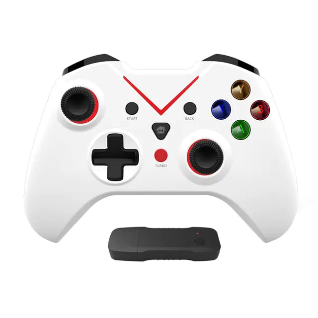 Wireless Dual Vibration Game Handle White Red