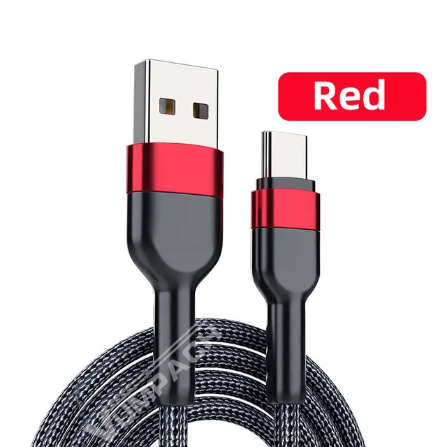Fast Usb C Cable Type C Cable Fast Charging Red 2m