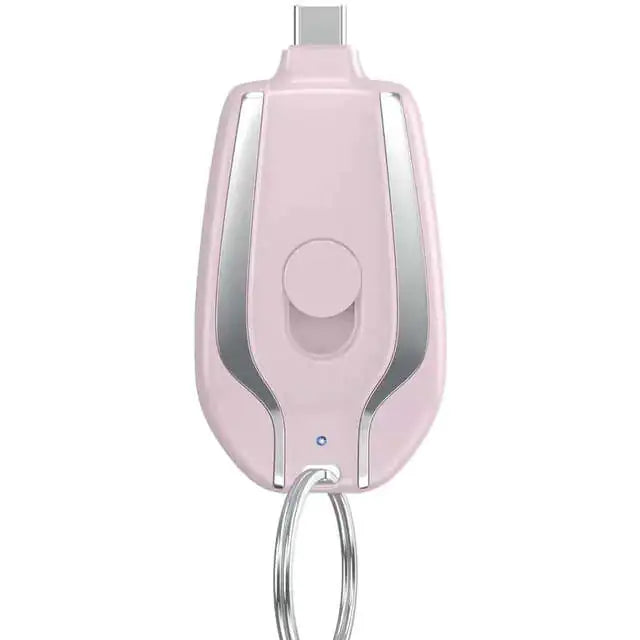 1500mAh Mini Pod Keychain Charger Pink For Type-c