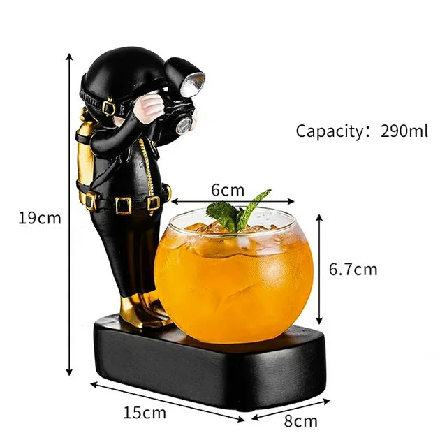 Astronaut Cocktail Glass Black 290ml