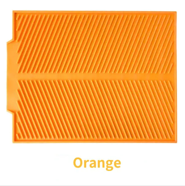 Big Silicone Dish Drying Mat Orange 43X33cm