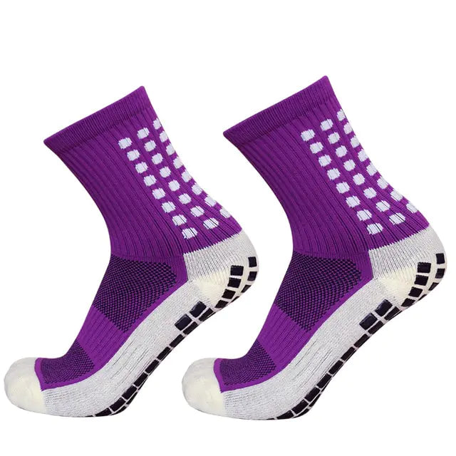Non-Slip Grip Football Socks Purple