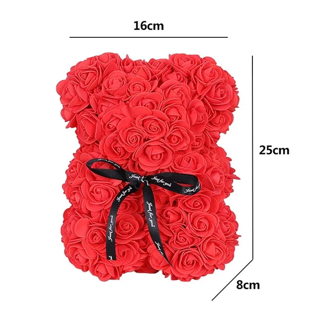 1/2pc 25cm Teddy Rose Bear with Bouquet Red 2 2pc