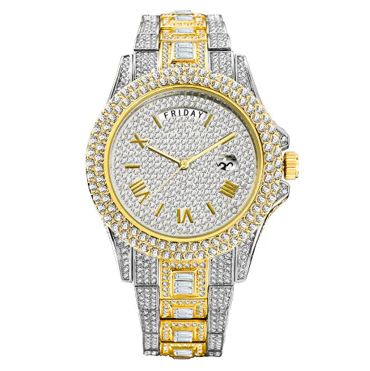 Men's Luxury Crystal Watches V320A Gold Silver