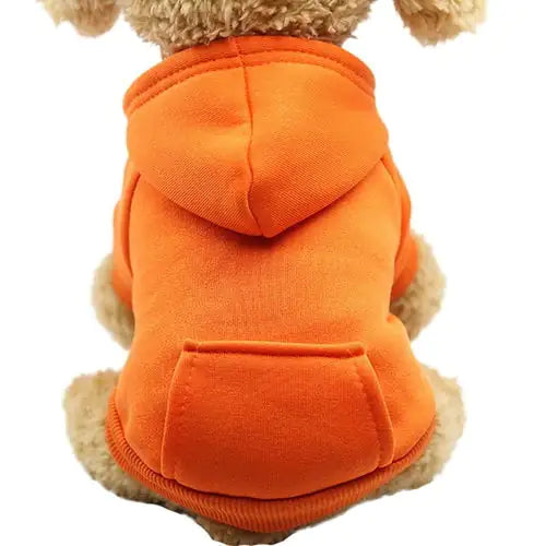 Soft Fleece Pet Dog Hoodie Orange S