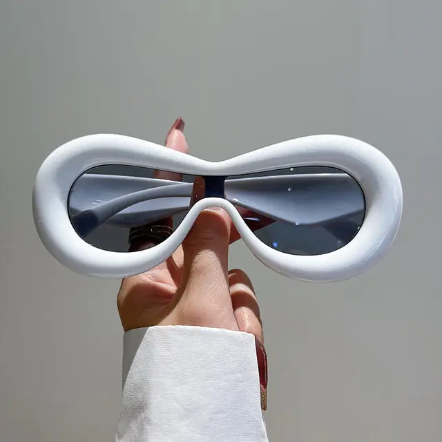 Oval Sunglasses for Men and Women White Other