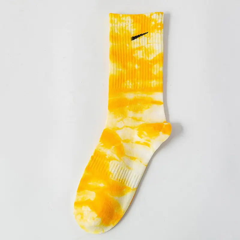 Women Tie-dye Middle Tube Socks