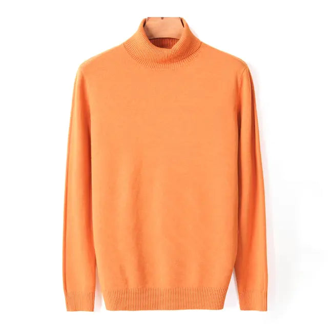 Turtleneck Sweater For Men Yellow 4XL