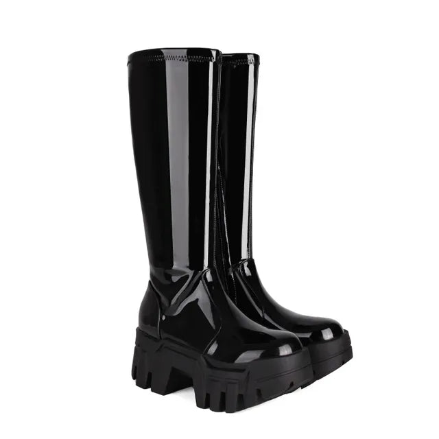Height Increasing Boots Black Bright 42