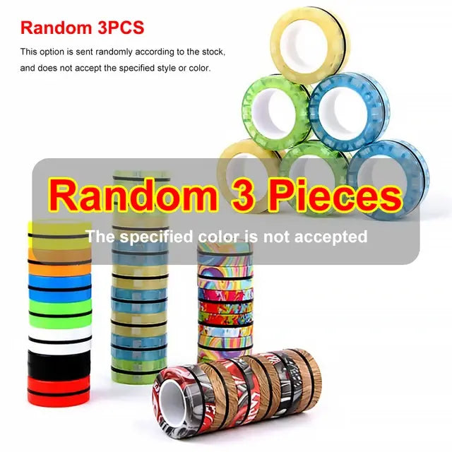 3Pcs Magnetic Rings Anti-Stress Random 3PCS 3.1X1.2 Centimeter