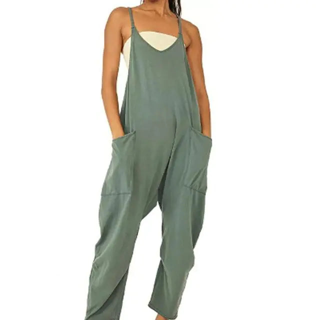 Chic Summer Jumpsuit Green Large