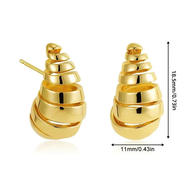 Thick Drop Earrings Gold 22430 1