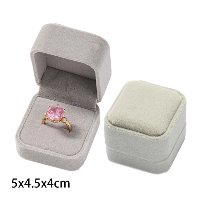 Wholesale Engagement Velvet Earring Ring Packaging Box Gray 5x4.5x4cm