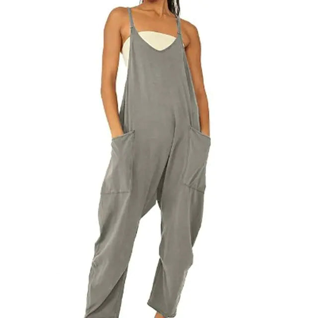 Chic Summer Jumpsuit Grey Double Extra Large