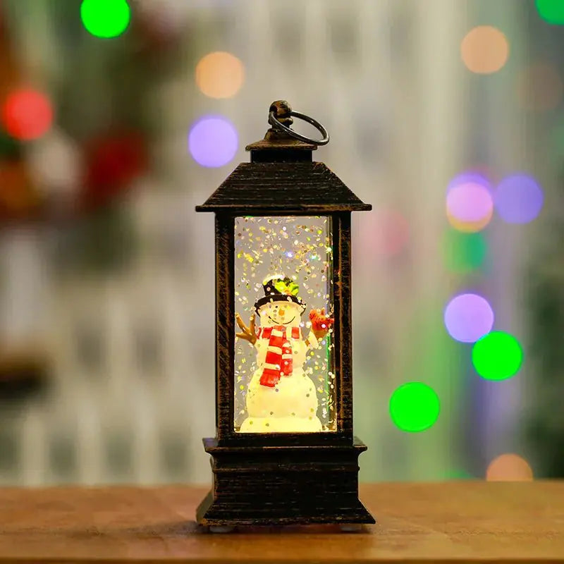 Holiday Lantern - Christmas Snow Globe Vintage Lantern Style 2