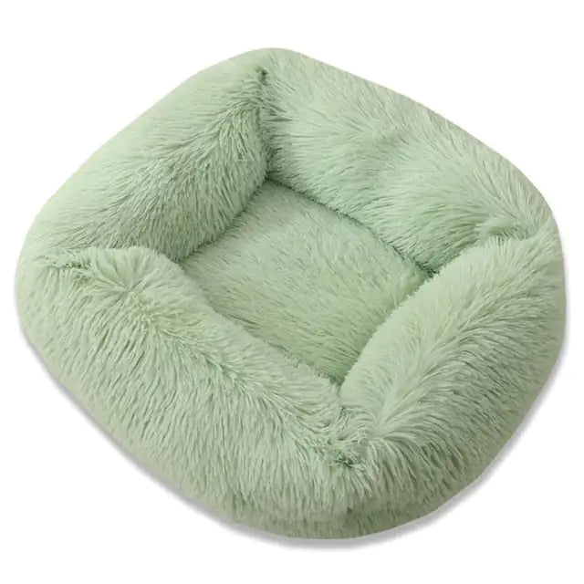Plush Pet Bed Green 80x70x18cm