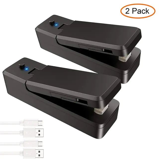 Portable Bag Vacuum Heat Sealer Black 2Pcs