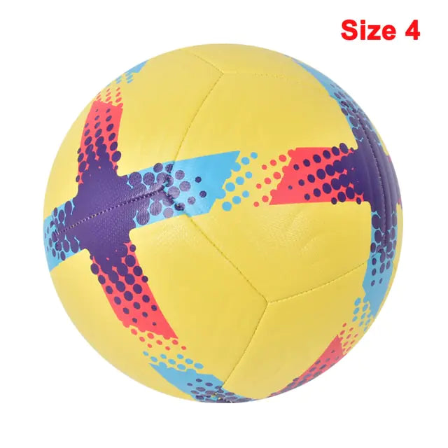 Machine-Stitched Soccer Ball Yellow Size 4