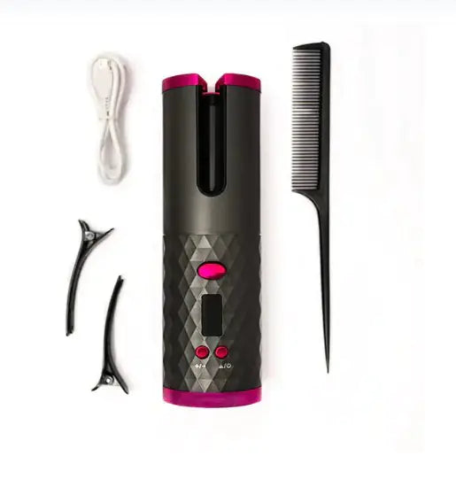 Wireless Pluffy Hair Curler Black