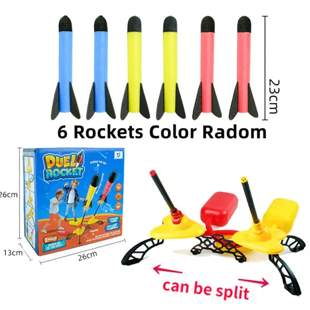 Children Outdoor Air Rocket Foot Launcher Double can be split